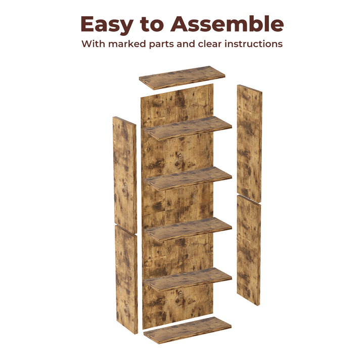 6 Tier Book Shelf Storage Shelves Bookcase Display Unit Organizer Cabinet