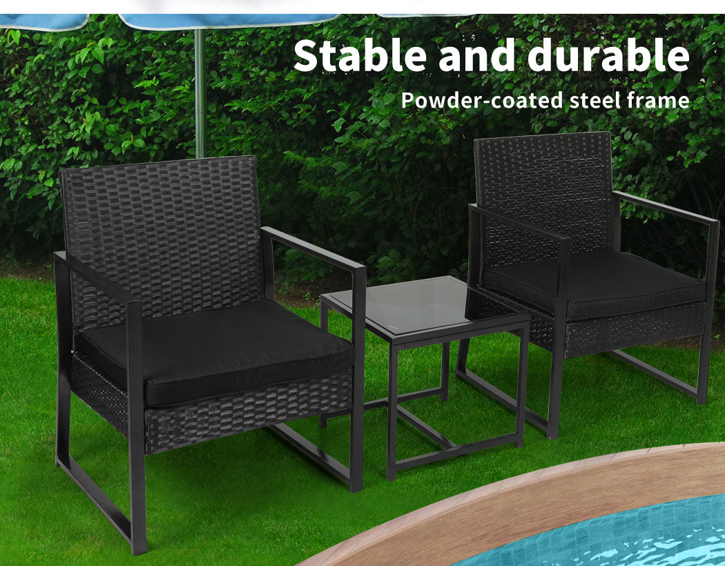 Levede 3 Pcs Outdoor Furniture Set Chair - Levede