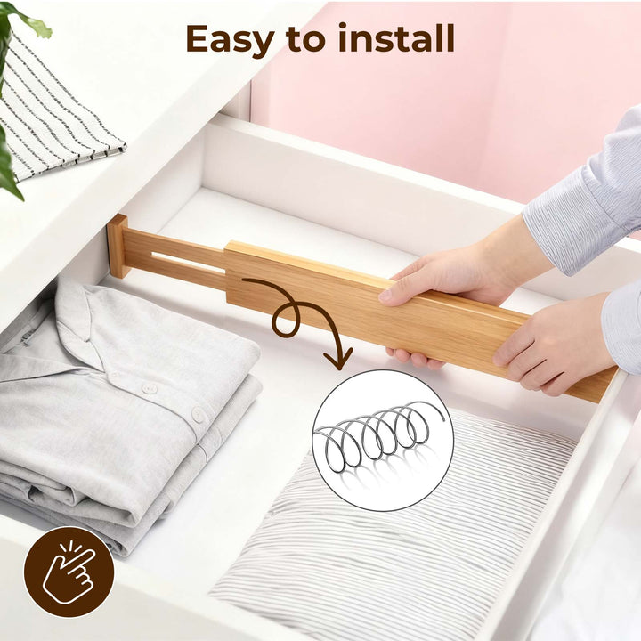 Drawer Divider Bamboo Expandable Partition Storage Organizer Clapboard