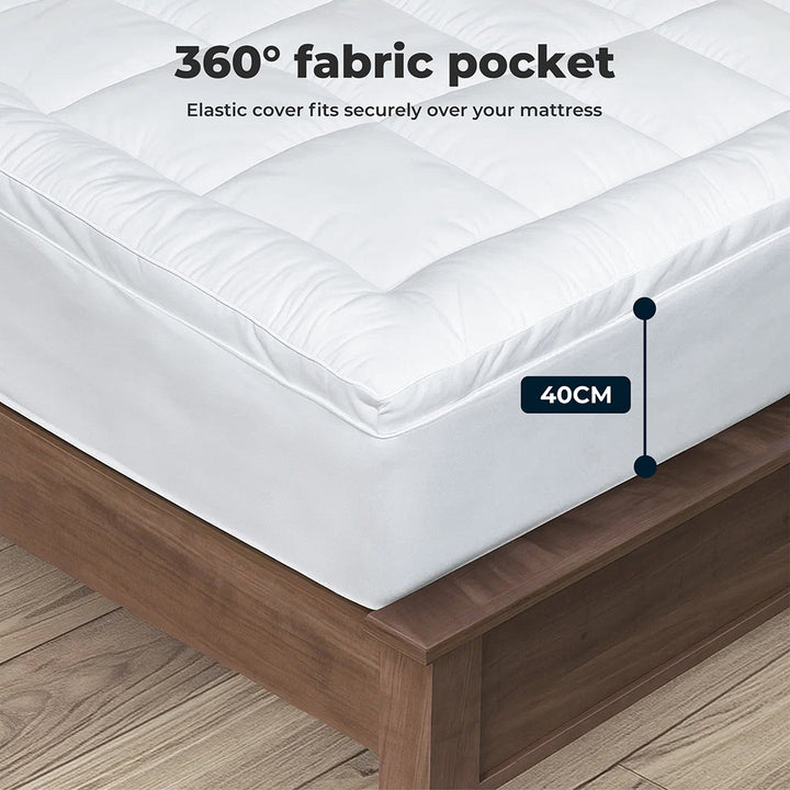 Bedding Mattress Topper Pillowtop Cover Protector Machine Washable.