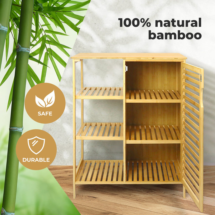 Levede Bamboo Shoe Storage Cabinet Laundry Organiser Cupboard