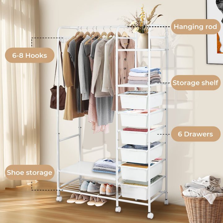 Levede Clothes Rack Stand Heavy Duty Steel Hanging Garment Organizer Coat Shelf - Levede