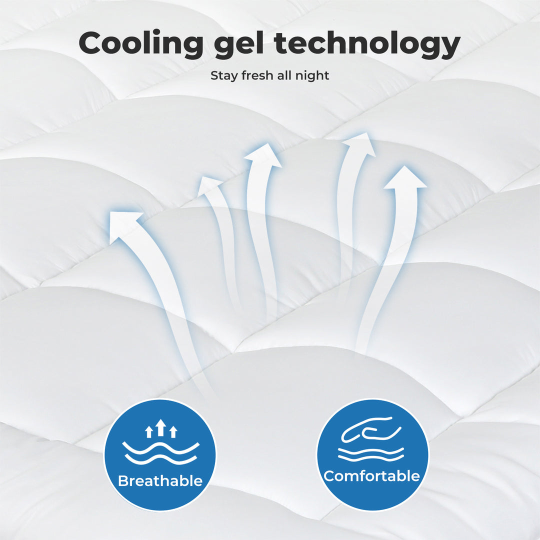 Gel Memory Foam Mattress Topper Double 8cm Pressure Relief Deep Pocket