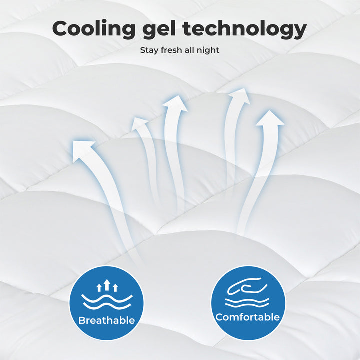 Gel Memory Foam Mattress Topper Queen 8cm Pressure Relief Deep Pocket