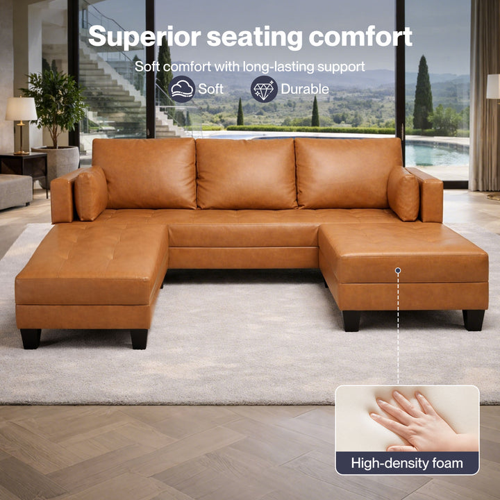 PU Sofa Bed Folding Convertible Lounge  Armrest Couch Modular Recliner