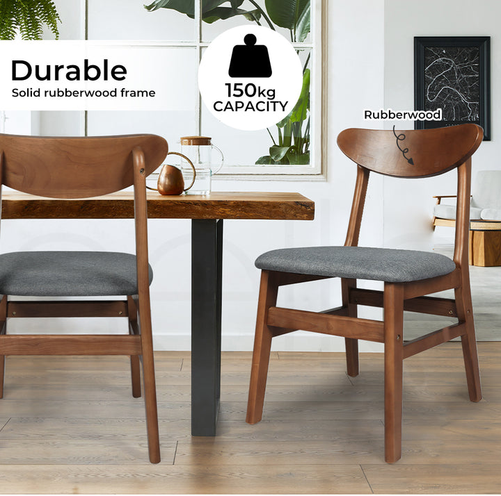 Linen Dining Chairs – Natural Wood Frame