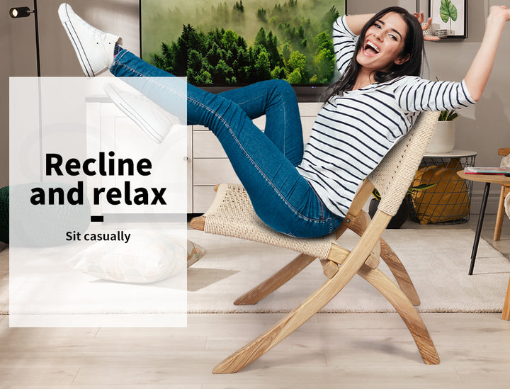 Levede Rattan Lounge Chair – Foldable Recliner
