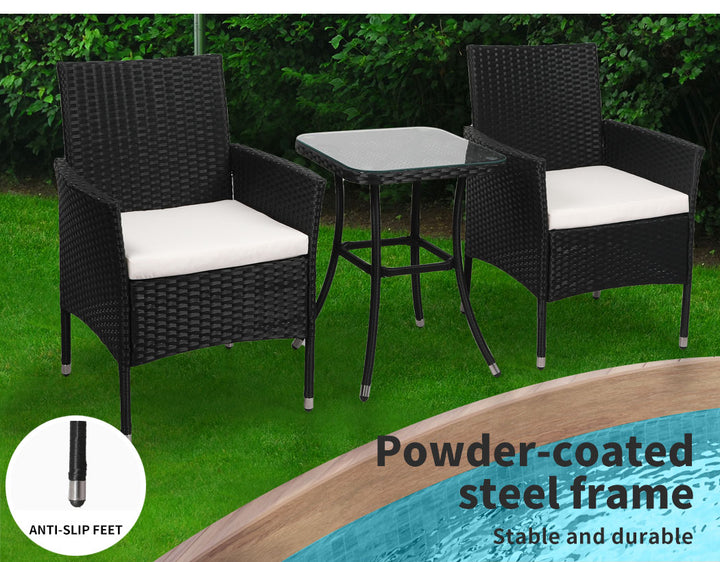 Levede 3 Pcs Outdoor Furniture Setting - Levede