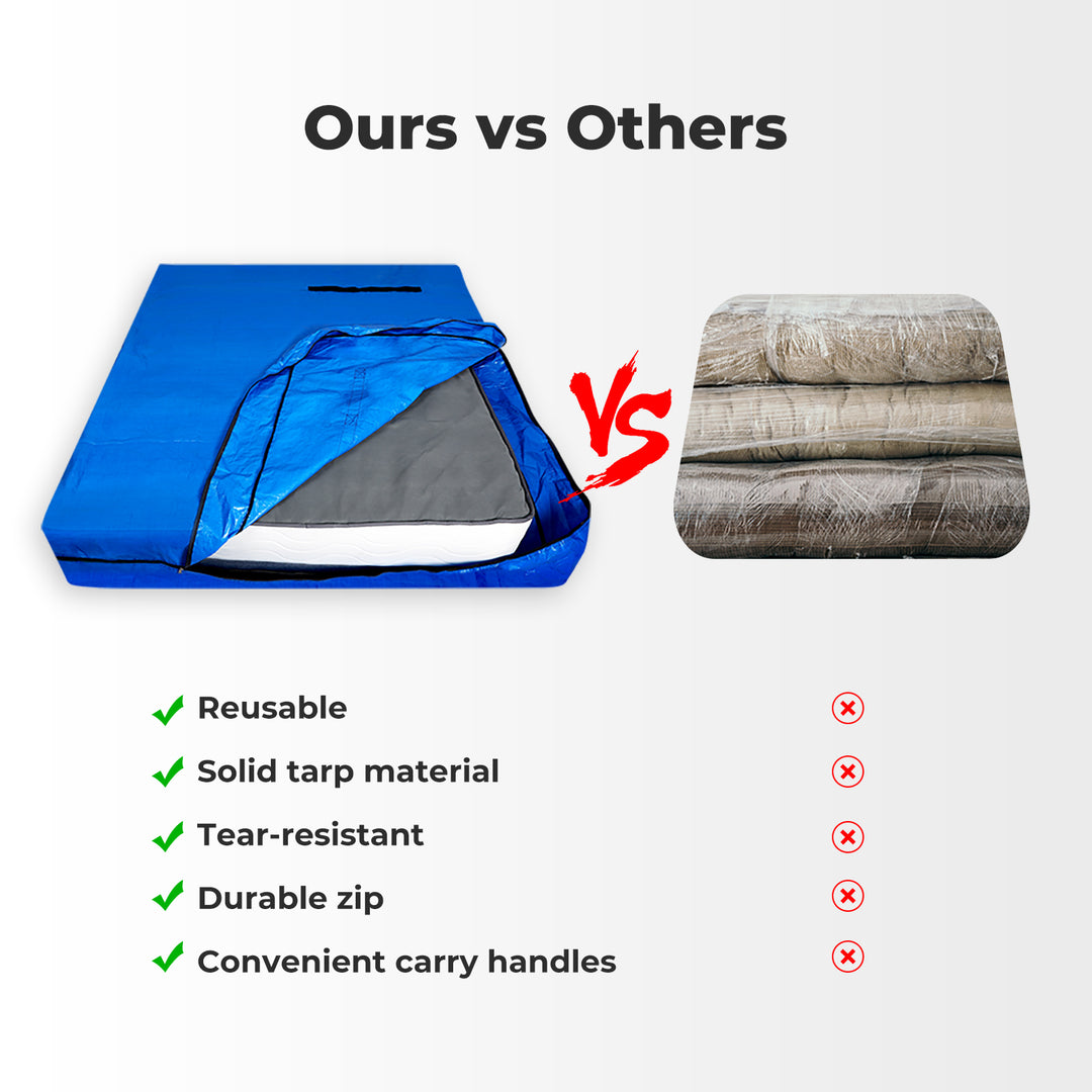 Mattress Bag Protector Plastic Moving Storage Cover Carry Single King