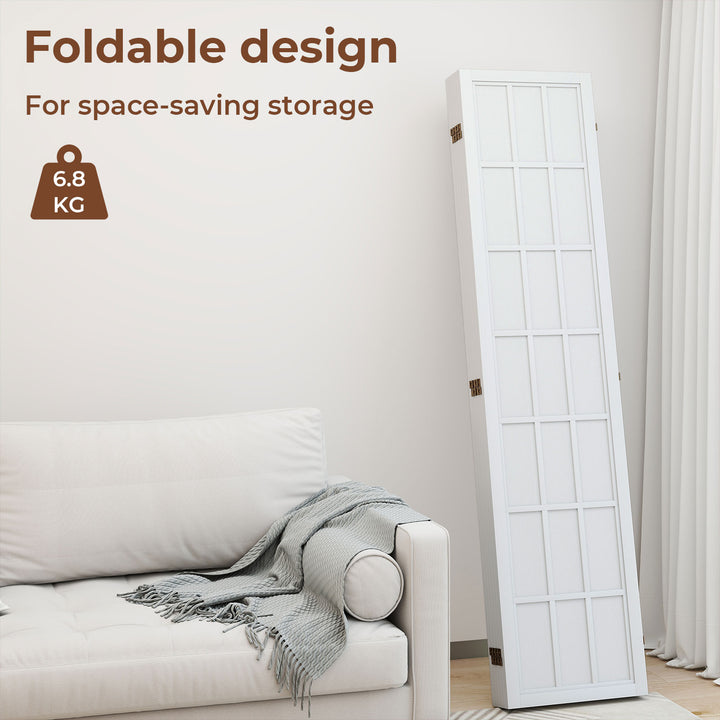 6 Panel Room Divider Folding Partition Freestanding Screen Wooden