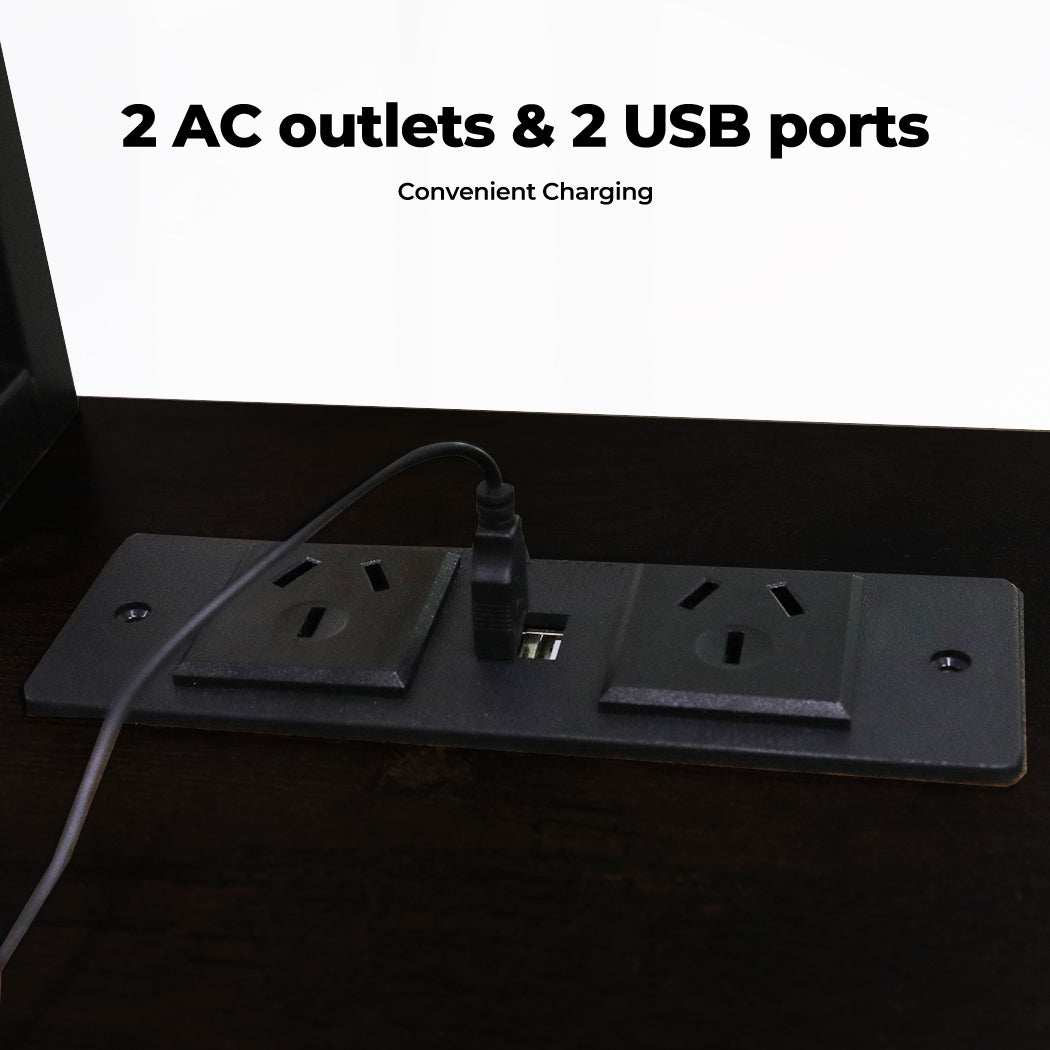 L Shaped Gaming Desk with LED Lights