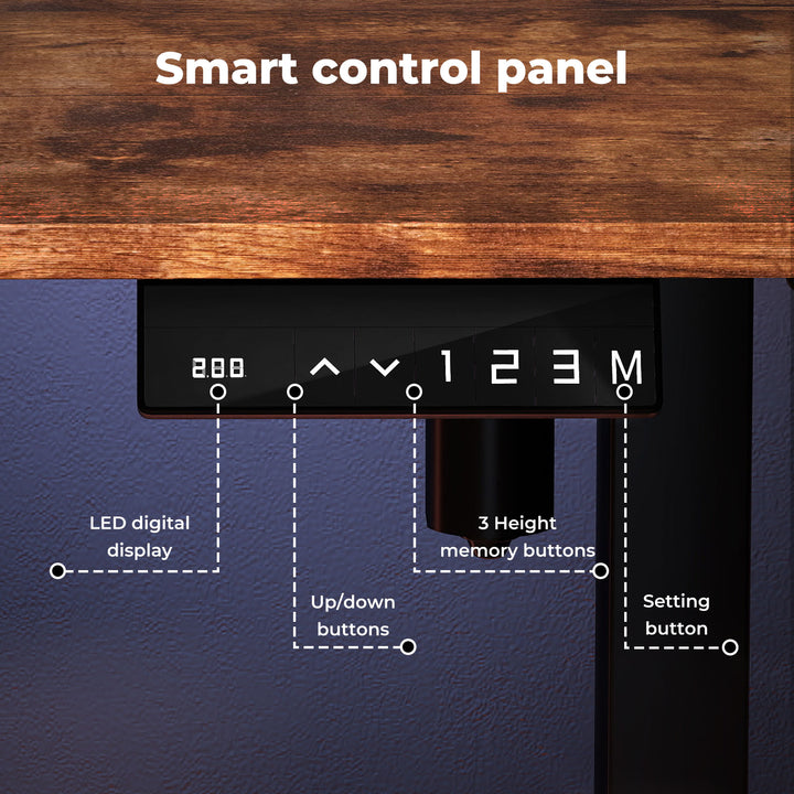 Electric Standing Desk Height Adjustable Gaming Desk 140cm Vintage Oak