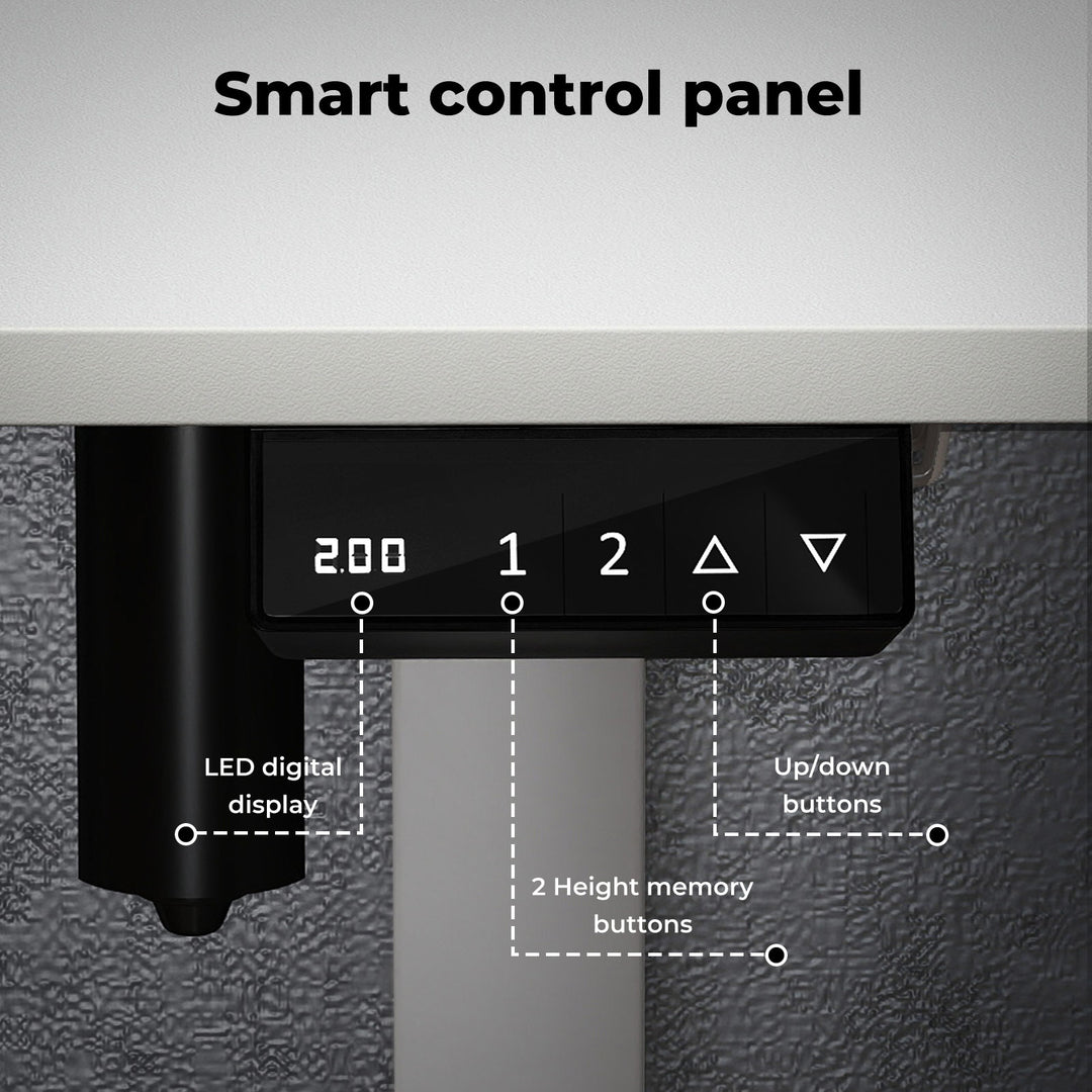 Electric Standing Desk Height Adjustable Gaming Desk Table 110cm White