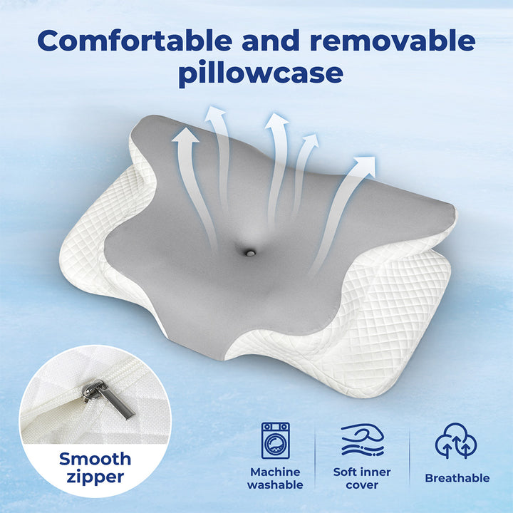Memory Foam Pillow Shoulder Neck Support High Low Side Pain Relief