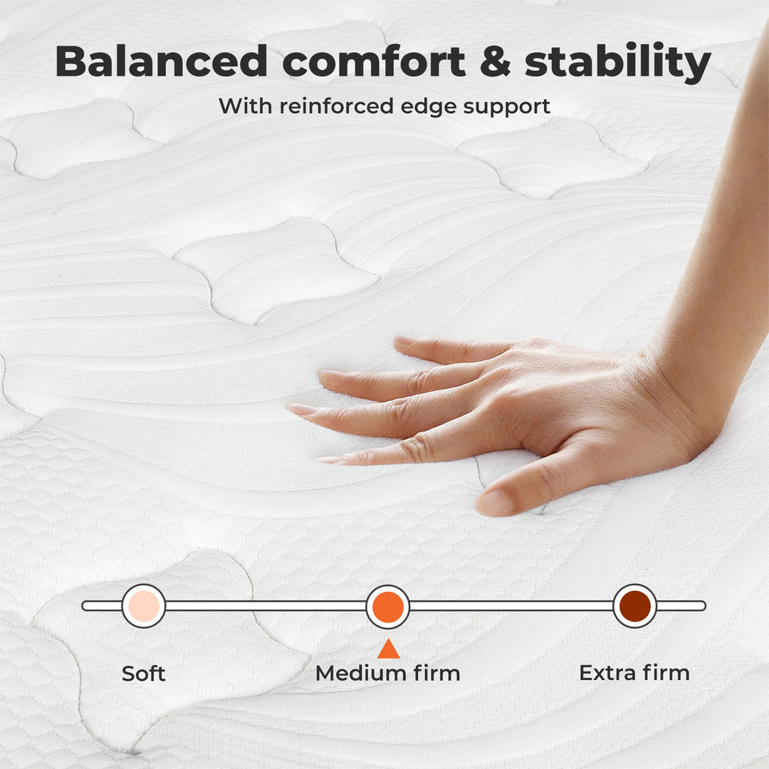 Dreamz Spring Mattress 7 Zone Bed Pocket Medium Firm Memory Foam