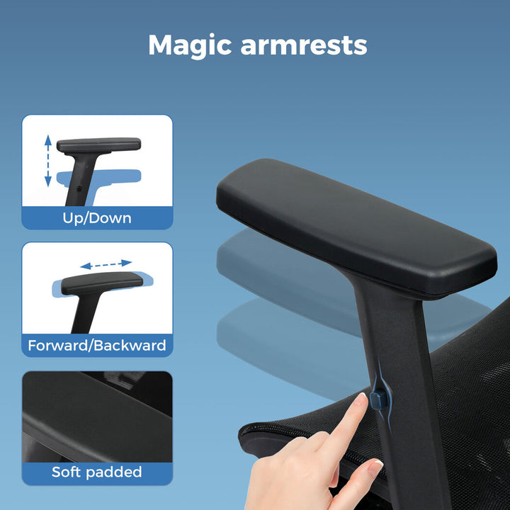 Ergonomic Office Chair with Footrest - Black