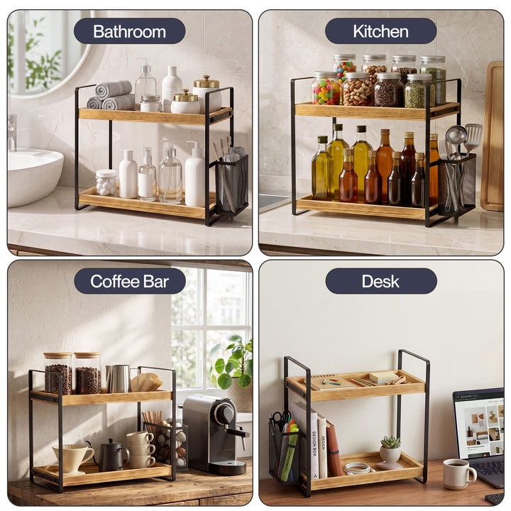 Levede 2 Tier Countertop Organiser Classic Storage Rack Shelf Bathroom Kitchen