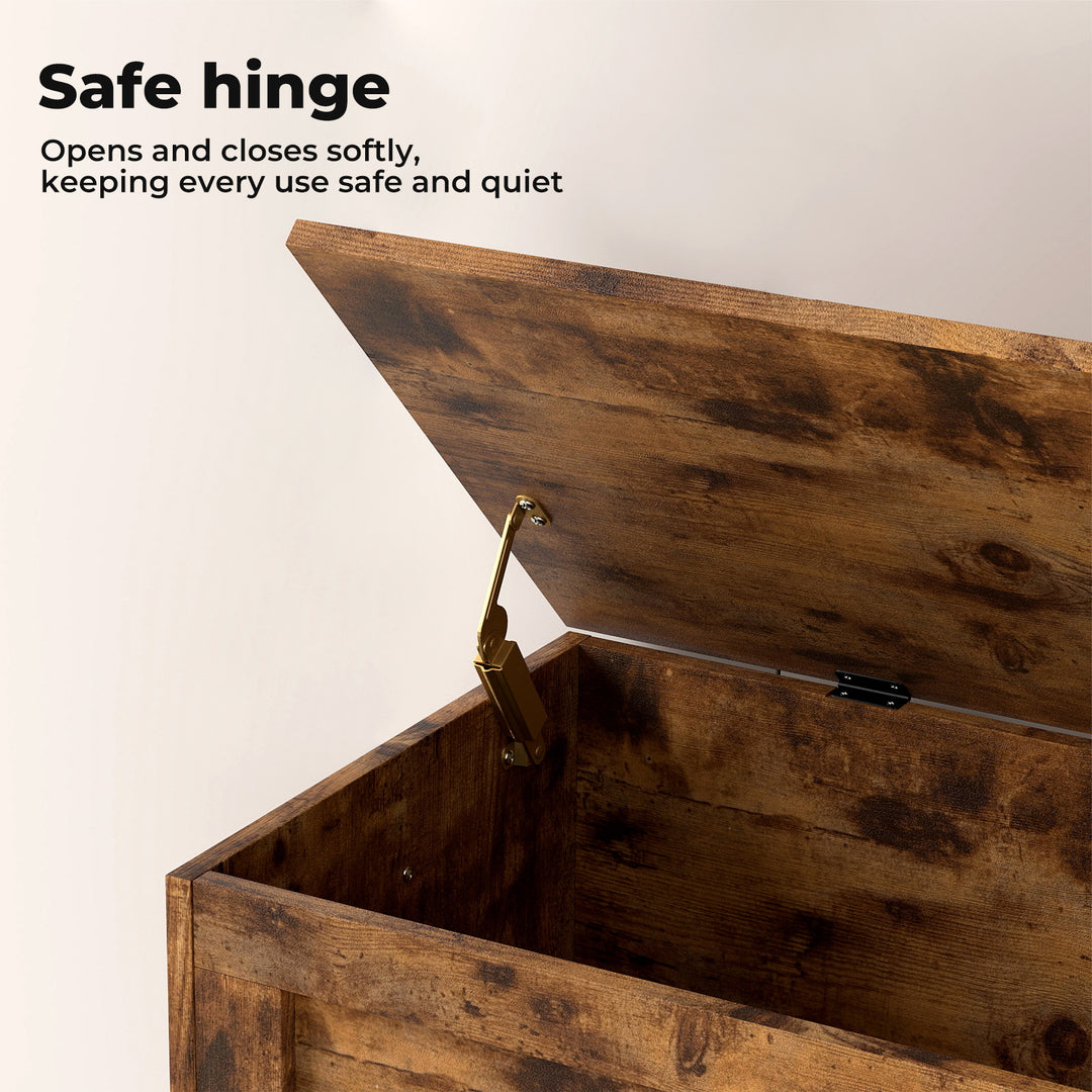 Storage Bench Rustic Wooden Cabinet Chest Table Toy Box Indoor Furniture