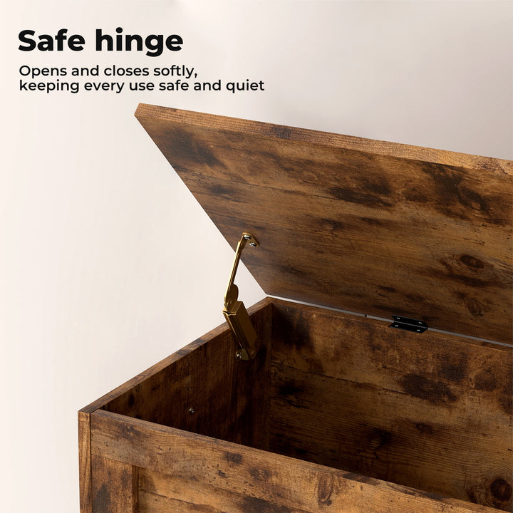 Storage Bench Rustic Wooden Cabinet Chest Table Toy Box Indoor Furniture