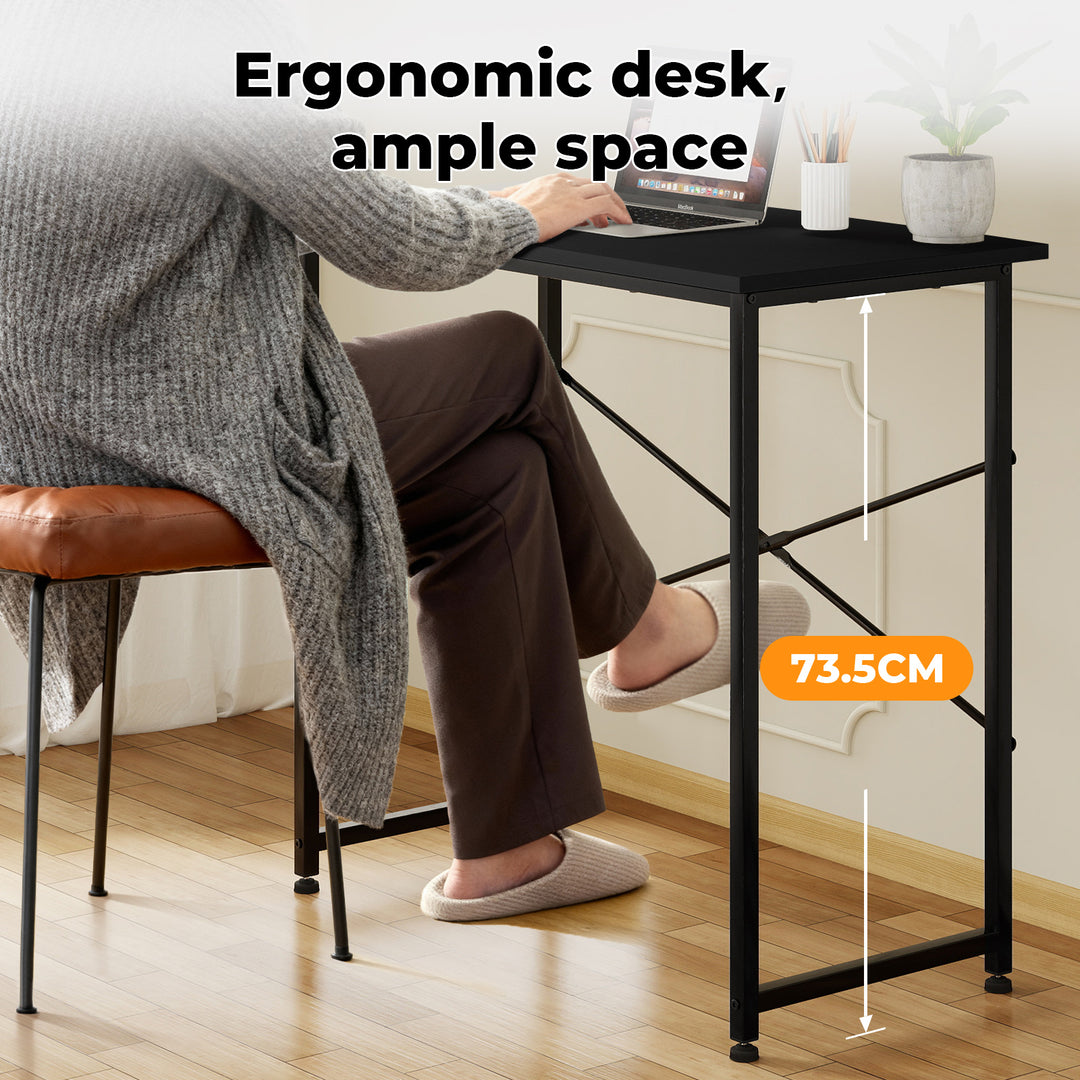 Computer Desk Study Table with Storage Bag Home Office 80cm Black