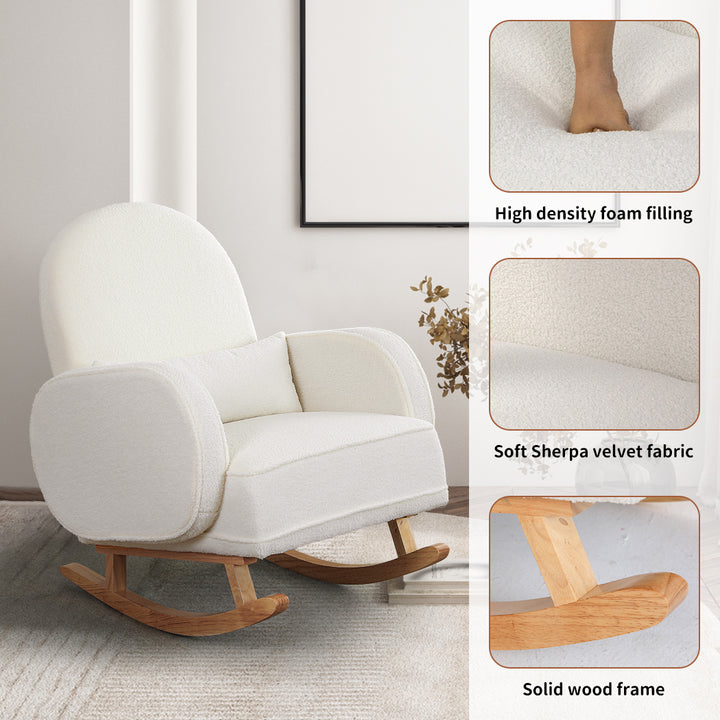 Levede Fleece Rocking Chair with footstool - Levede