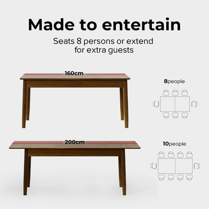Dining Table Extendable 1.6-2M
