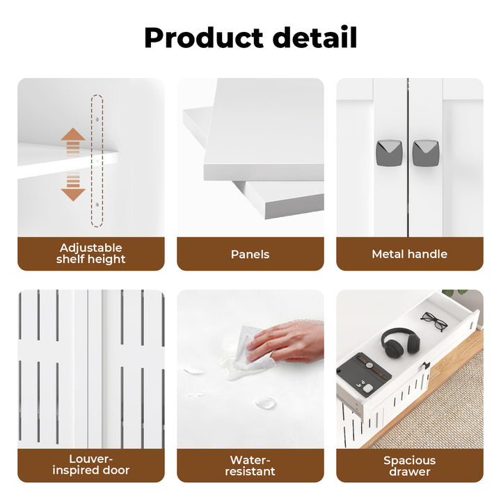 Shoe Cabinet 4-Tier Door Entryway Storage Rack Organizer Cupboard White