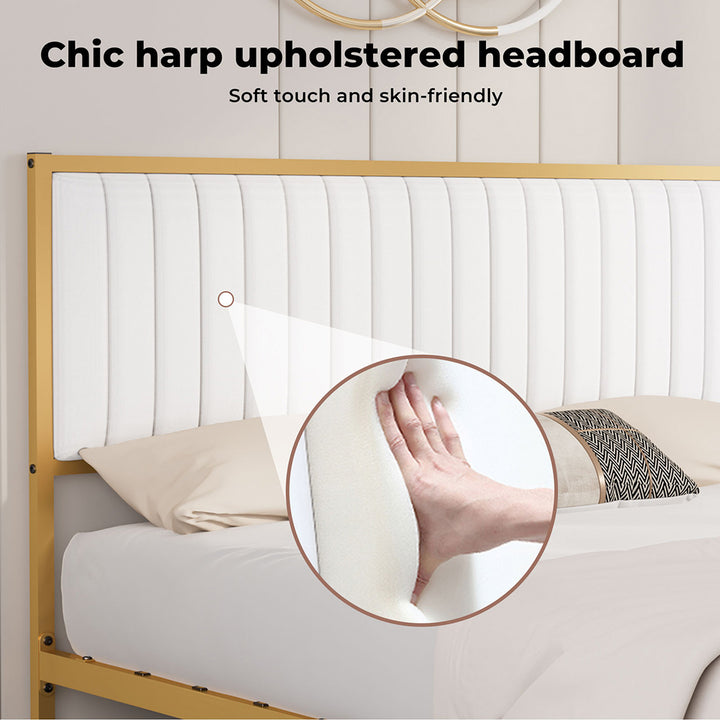 White Queen Metal Bed Frame – Modern Style