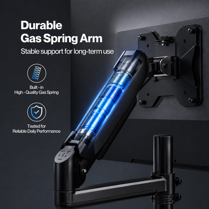 Single Monitor Arm Adjustable 2-Way Desk Mount Rotatable 13-32 inch Black