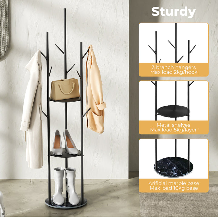 Levede Coat Rack Clothes Stand 8 Hook Organizer - Levede