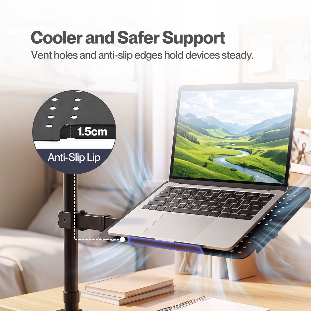 Single Monitor Arm Desk Mount for 13-32 Inch Height Adjustable Black