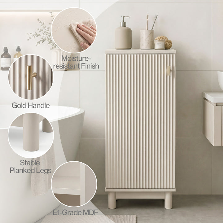 Bathroom Cabinet Freestanding Storage Cupboard Slim 3 Tier Shelves