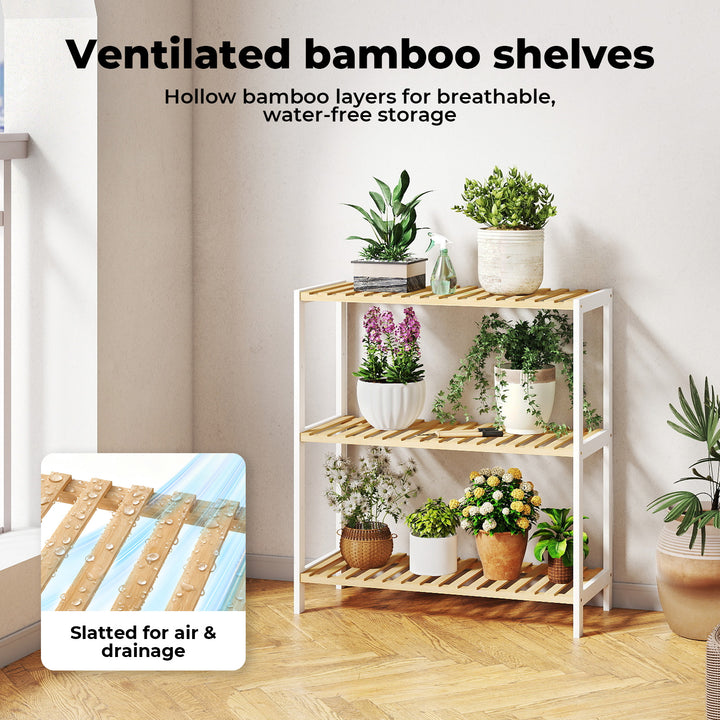 Bamboo Storage Rack Natural Shelf Shoe Organiser Home Decor