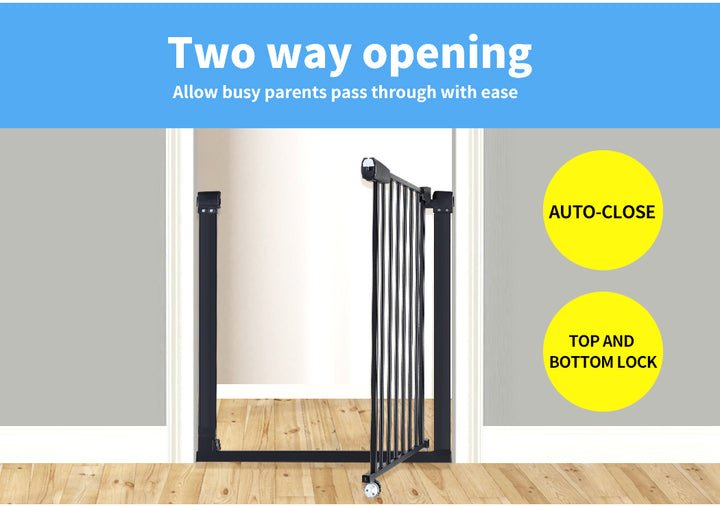Levede Baby Safety Gate Adjustable Pet Black 10cm Extension - Levede