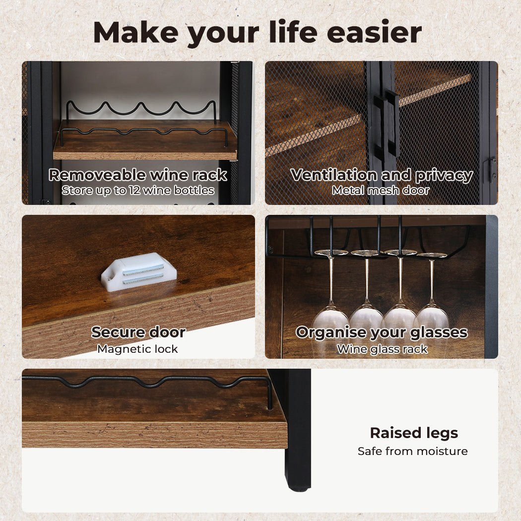 Levede Bar Cabinet Buffet Sideboard - Levede