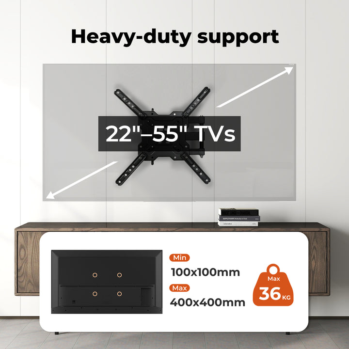 Levede TV Wall Mount Bracket Full Motion Swivel Tilt LED LCD Plasma 22-55 inch