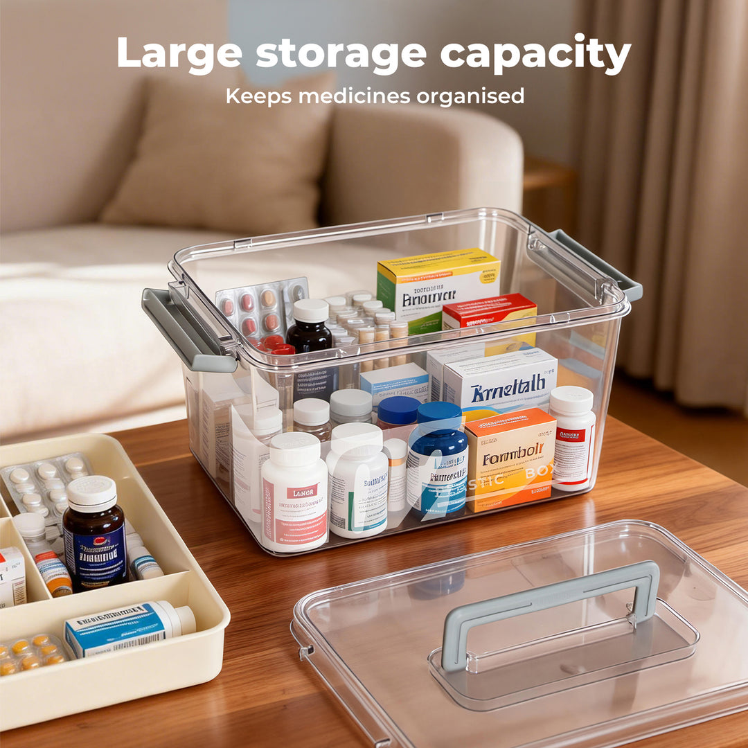 Medical Storage Box Large Capacity Two Layer Medicine Case Household