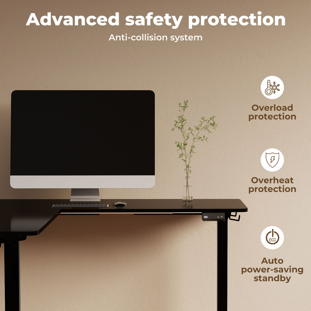 Electric Standing Desk Adjustable Height Motorised L Shaped Home Office