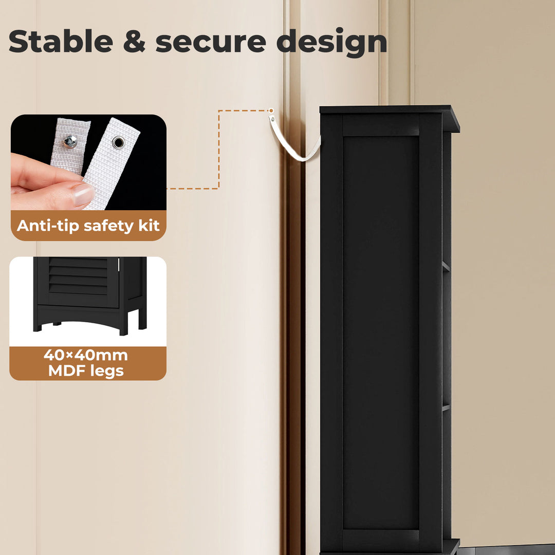 Tall Bathroom Cabinet Storage 166cm Tallboy Cupboard Adjustable Shelf