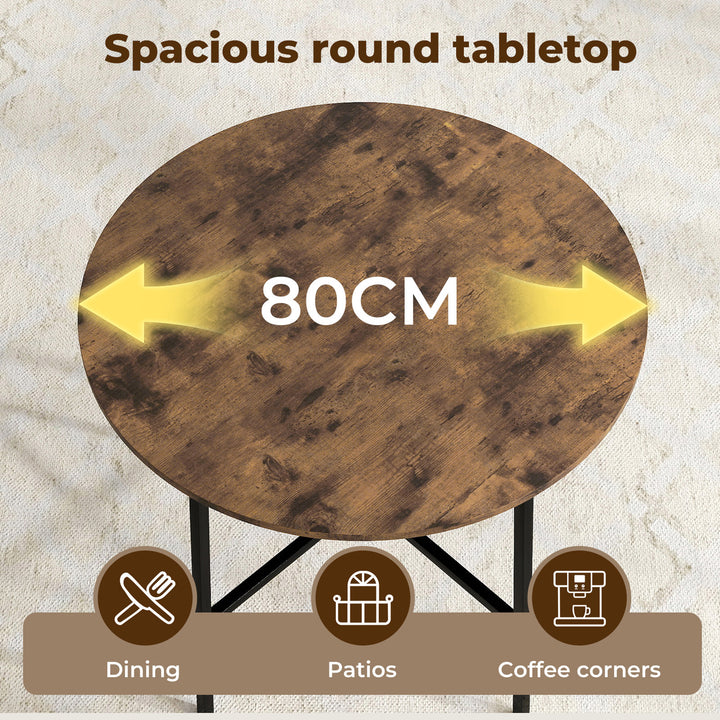 Dining Table Round Kitchen 4 Person Coffee Restaurant Metal Base 80cm