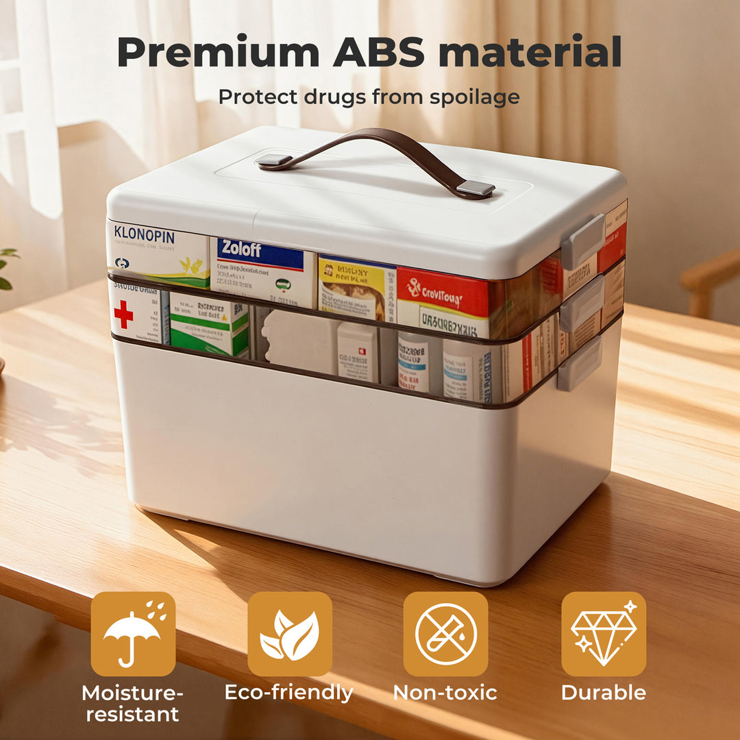 Medical Storage Box 3 Layer Portable Medical Case Organiser Household