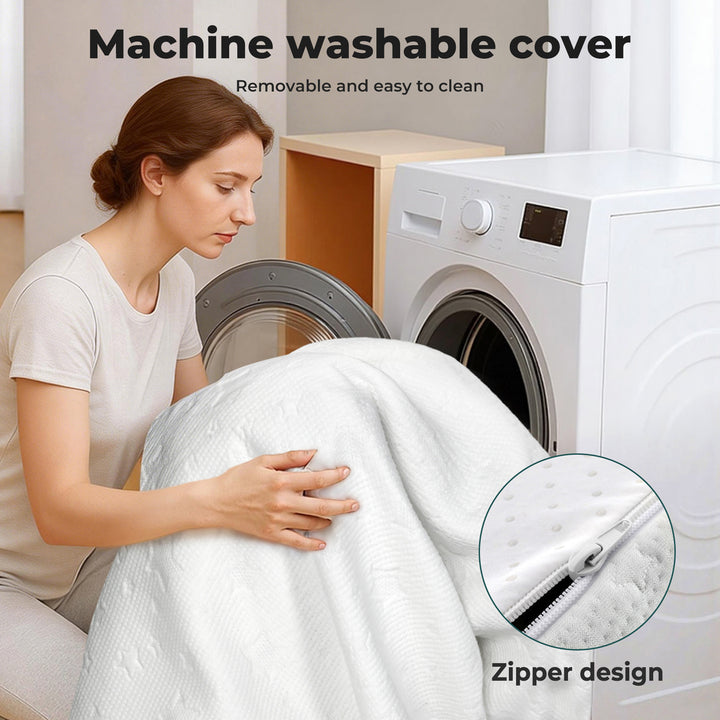 Memory Foam Mattress Topper Dual-Layer Gel Bamboo Cover Washable