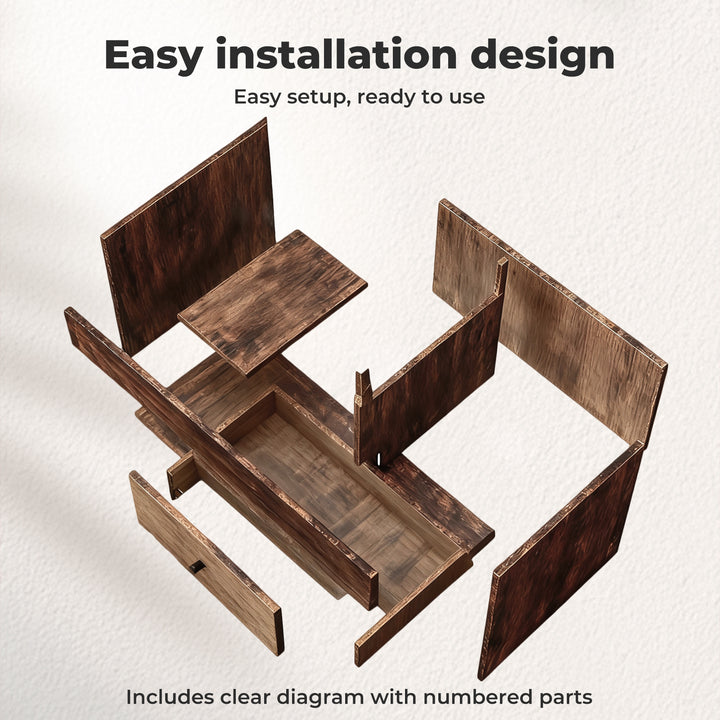 TV Stand Cabinet Entertainment Wood TV Unit 3 Drawers 3 Shelves 147cm