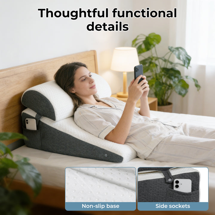 Memory Foam Wedge Pillow Bed Back Neck Support Leg Raiser Cushion