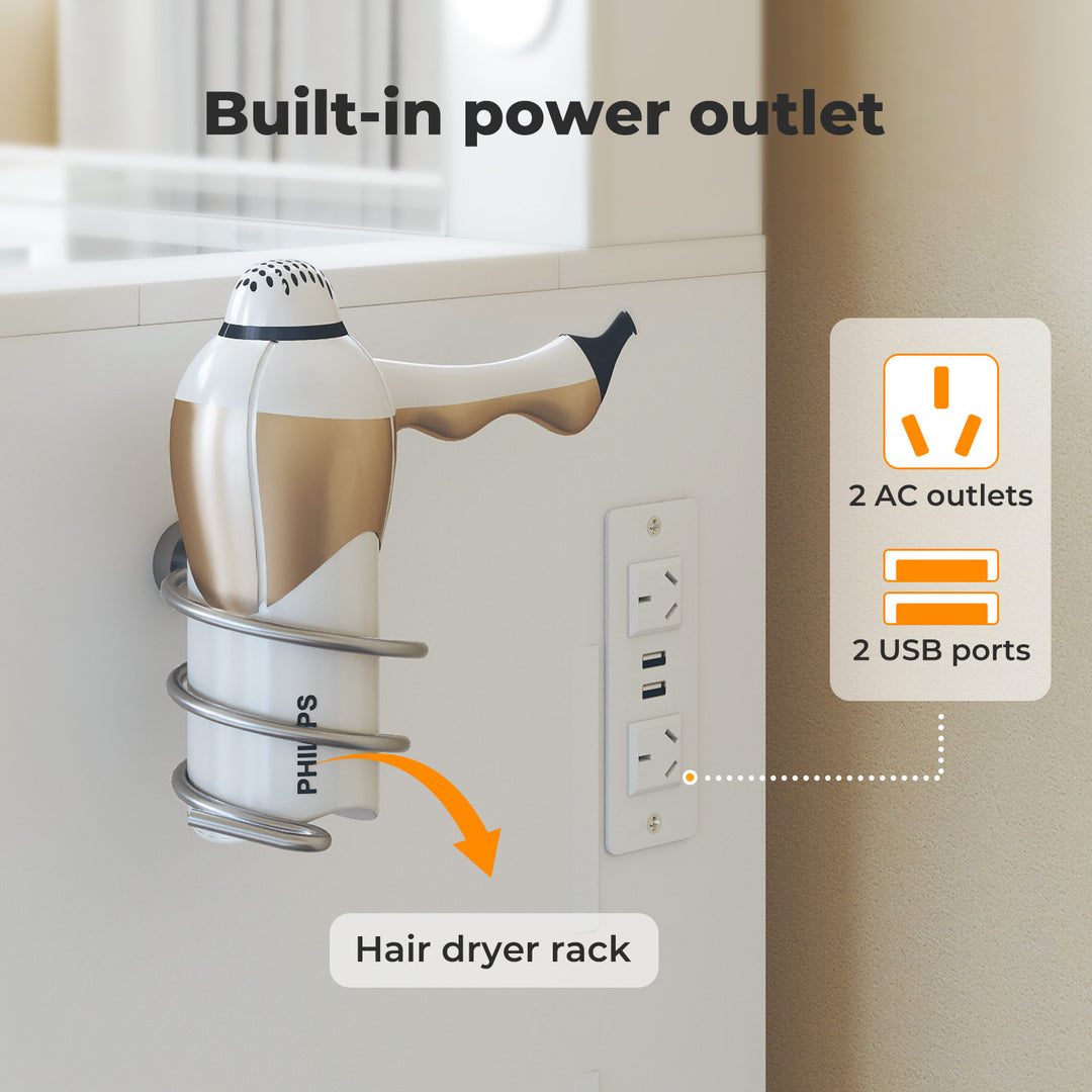 Dressing Table LED Makeup Mirror Stool Set Vanity Desk Cabinet 10 Drawers