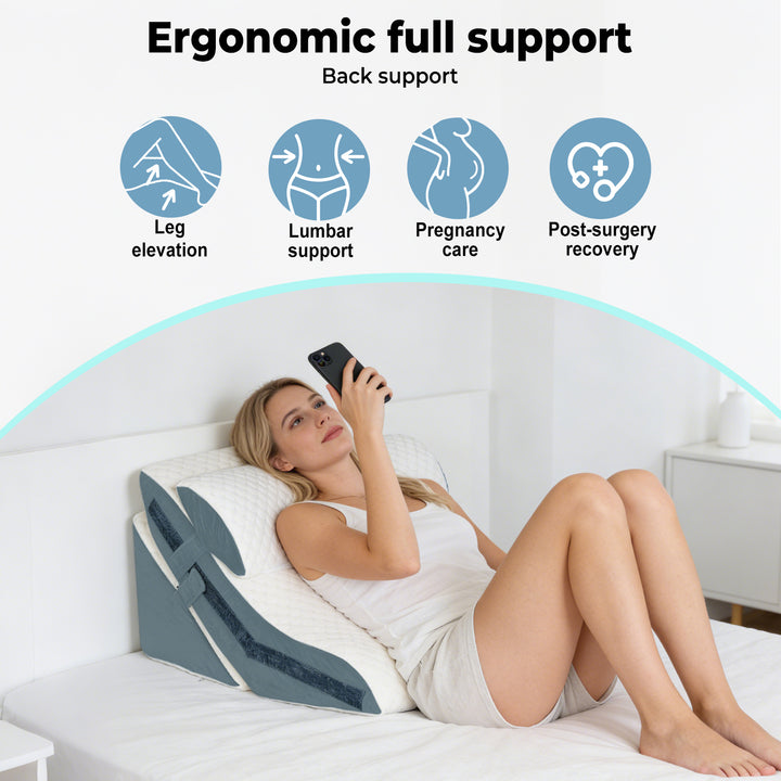 3-in-1 Orthopedic Bed Wedge Pillow Memory Foam Sleep Support Adjustable