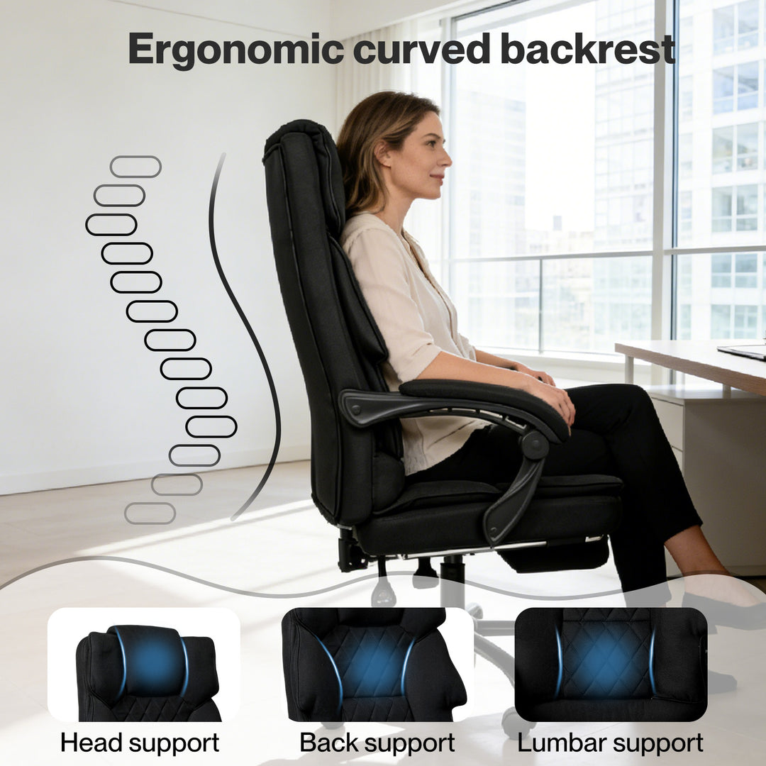 Ergonomic Office Chair Gaming Desk Chair Reclining Footrest Swivel