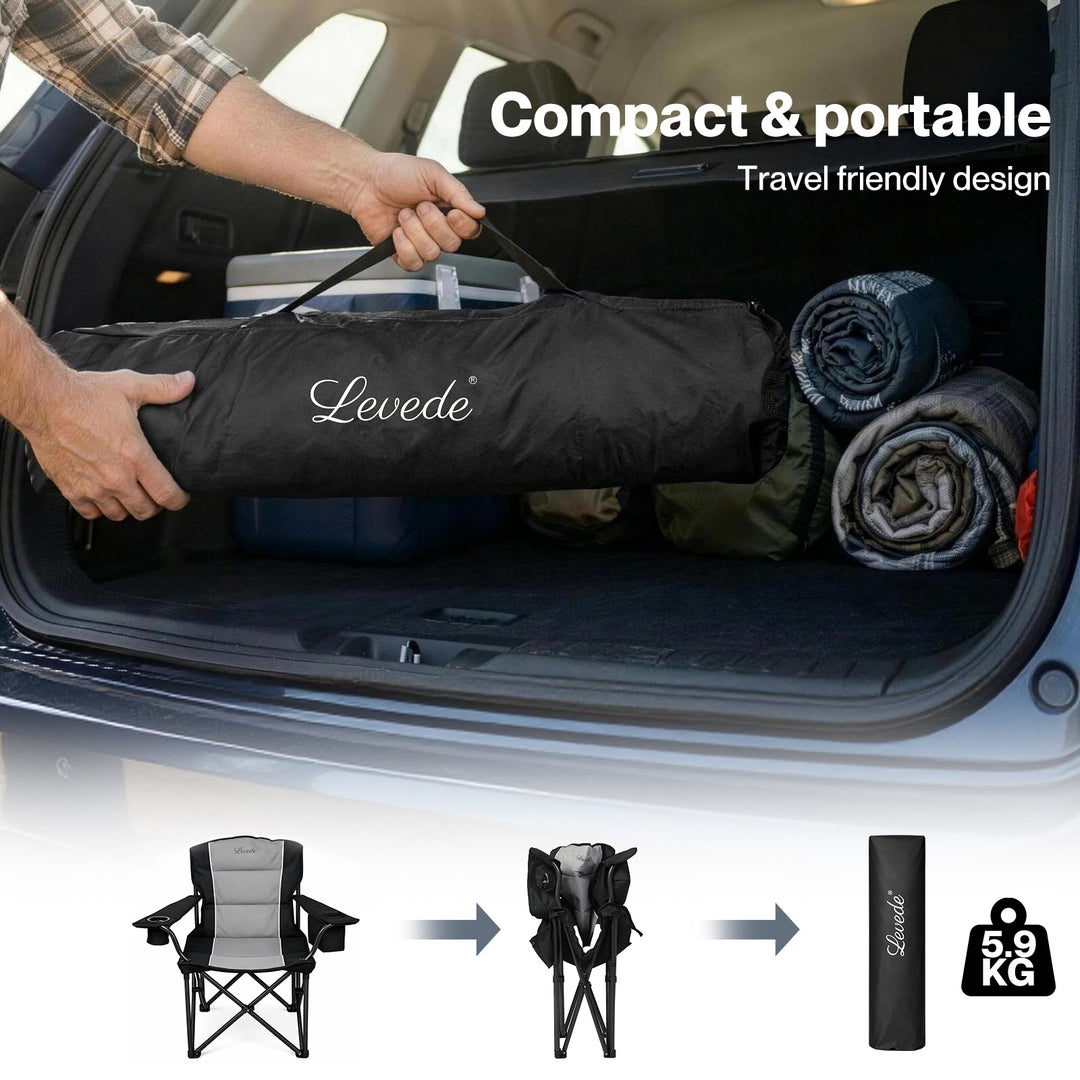 Camping Chair Large Folding Outdoor Portable Fishing Picnic Travel Seat