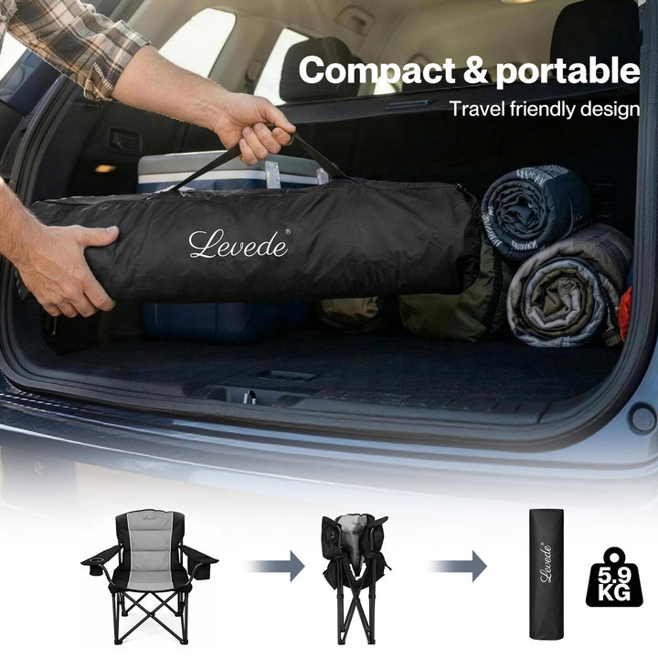 Camping Chair Large Folding Outdoor Portable Fishing Picnic Travel Seat