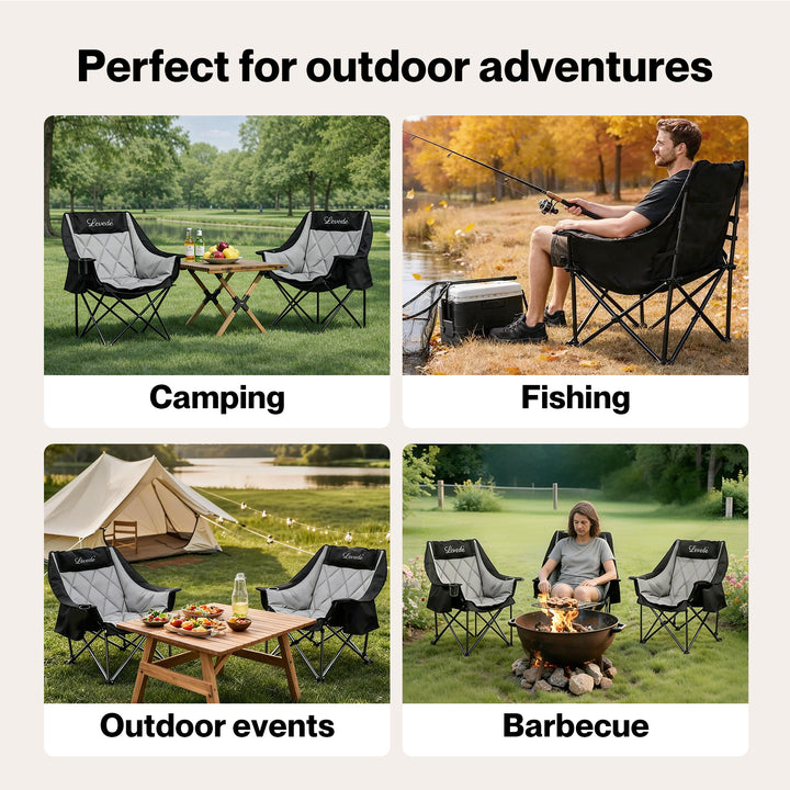Folding Camping Chair Extra Large Outdoor Portable Fishing Travel Seat